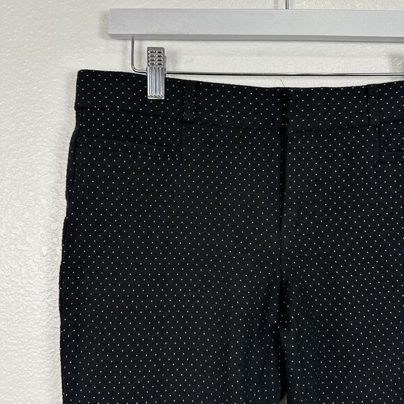 Banana Republic Pants Women Size 6 Petite Sloan Black Polka Dot Ankle Preppy - Picture 3 of 11